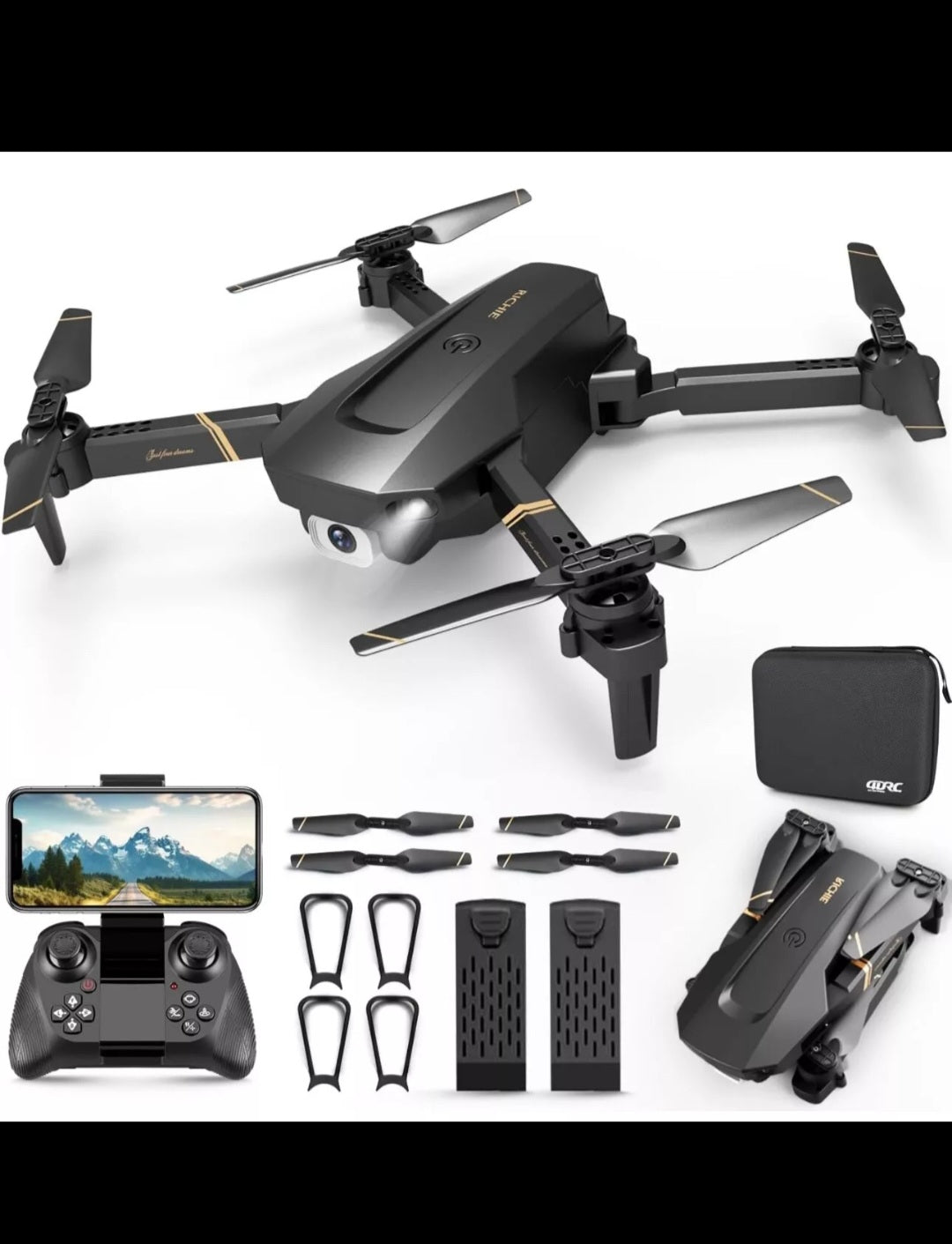 Regno Unito 4DRC V4 Foldable Mini Drone con fotocamera 4K 1080P HD Drone,3 batterie, droni per adulti bambini, quadricottero telecomandato, logistica è inviata casualmente da Evri, posta reale, logistica Amazon,