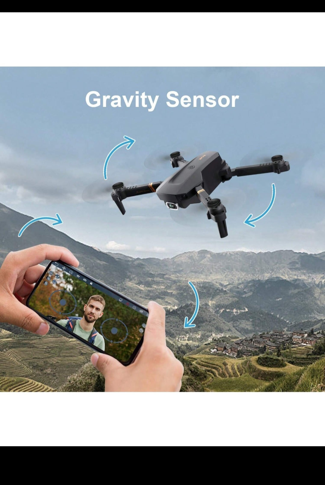 Regno Unito 4DRC V4 Foldable Mini Drone con fotocamera 4K 1080P HD Drone,3 batterie, droni per adulti bambini, quadricottero telecomandato, logistica è inviata casualmente da Evri, posta reale, logistica Amazon,