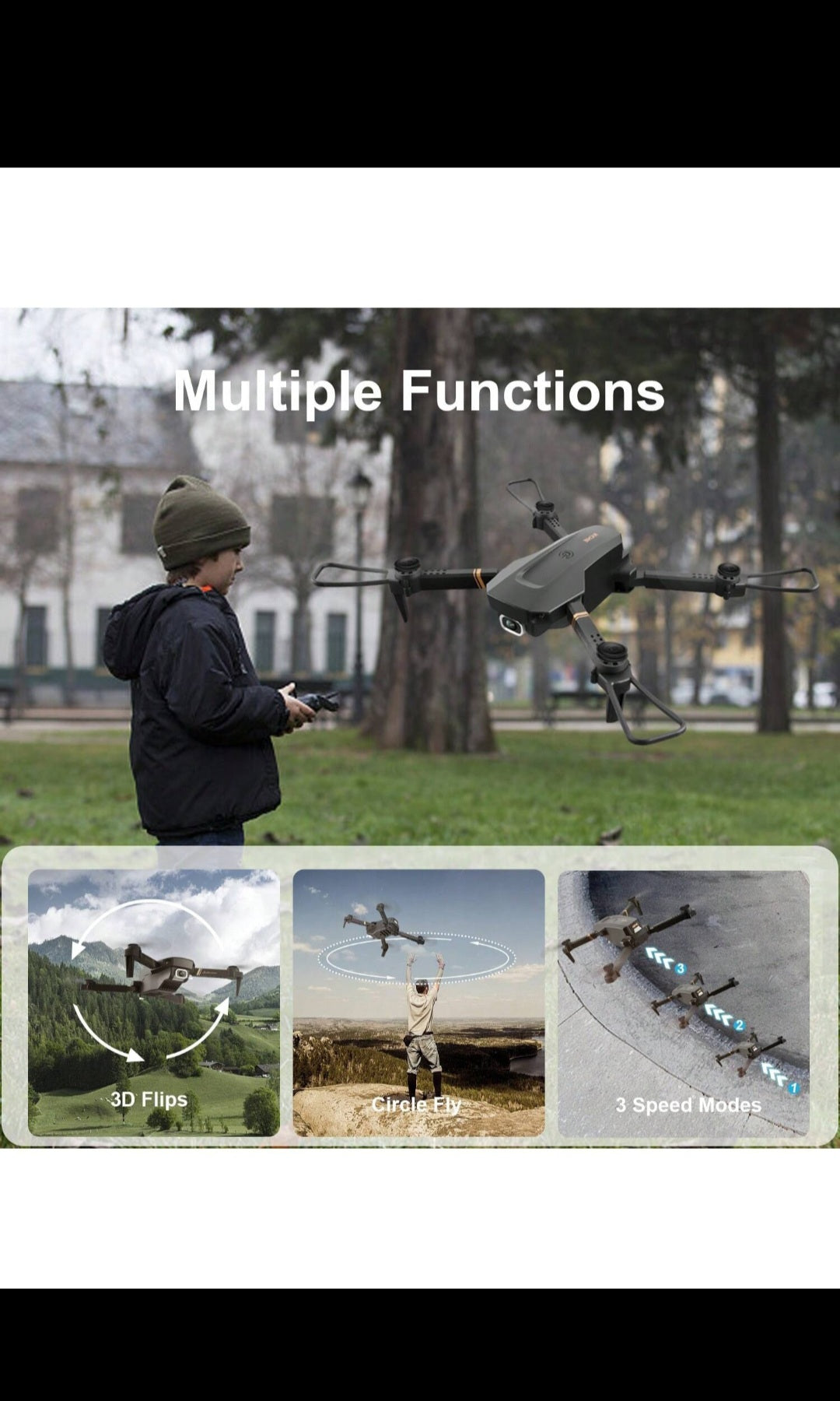Regno Unito 4DRC V4 Foldable Mini Drone con fotocamera 4K 1080P HD Drone,3 batterie, droni per adulti bambini, quadricottero telecomandato, logistica è inviata casualmente da Evri, posta reale, logistica Amazon,